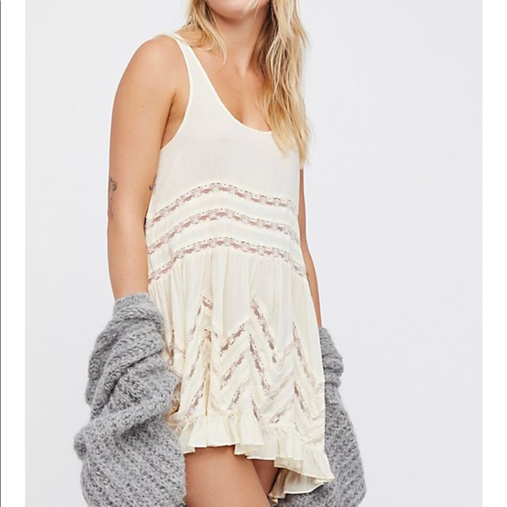 Free People Voile and Lace Trapeze Slip